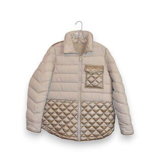 Bernardo Quilted Packable Cream/Tan Puffer Jacket Size M